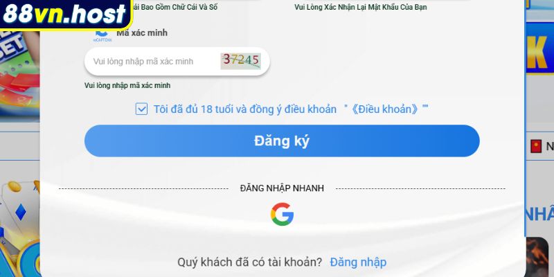 Đăng ký 88VN – Hướng Dẫn Tạo Tài Khoản Nhanh Và Miễn Phí 2 Những lưu ý khi đăng ký 88VN